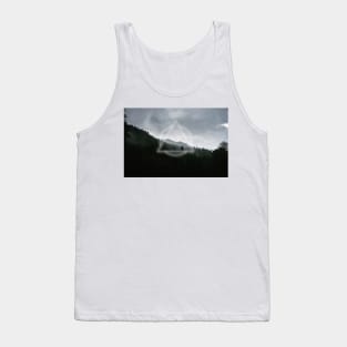 Geometric Foggy Moody Forest Landscape Tank Top